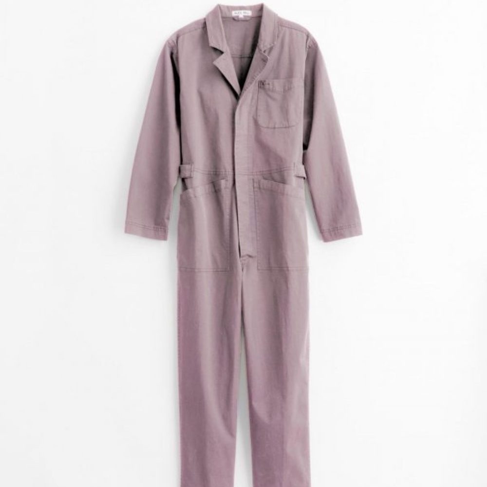Alex Mill Cotton Twill Jumpsuit, Gray Lilac, Size S